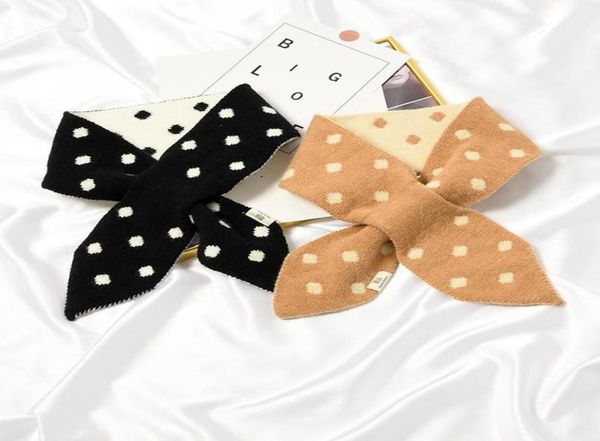 

bow ties linbaiway polka dots fake collar knitted triangle scarf for women autumn neck bib small guard necklace9744551, Black;gray