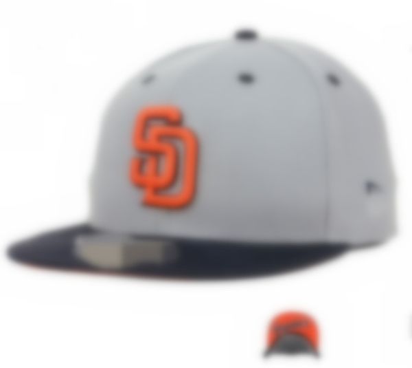 

fashion styles padres sd letter baseball caps casual gorras hip hop men women chapeus fitted hats hh-6.30, Blue;gray