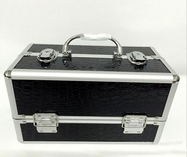 

whole black professional handle makeup cosmetic storage train case box aluminum organizer artist hiker draws3509178