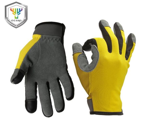 

ozero running gloves touch screen gloves sports outdoor deerskin leather moto racing cycling bike gloves for men women 80091039549, Black