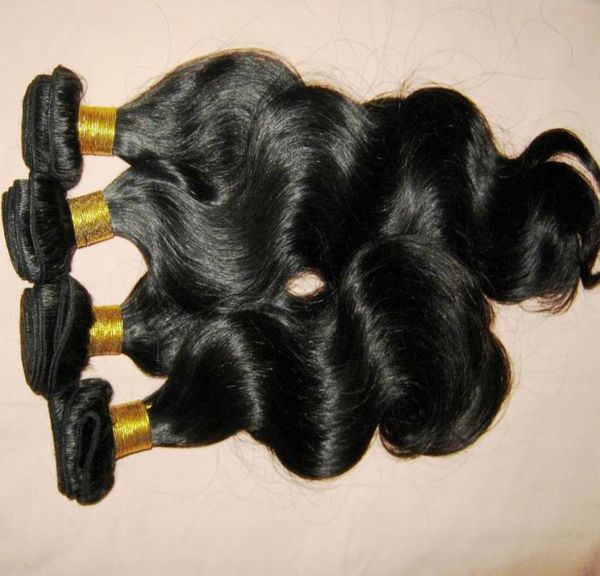 

10pcslot whole kilo 100 human hair peruvian body wave weave thick bundles dyeable king queens2654912, Black
