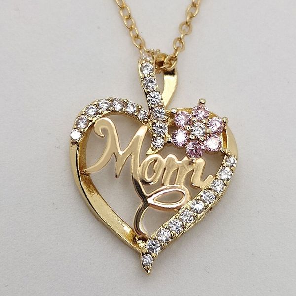 

pendant necklaces fashion love letter mom flower necklace represents you are my heart pendant quality charm gift 230630, Silver