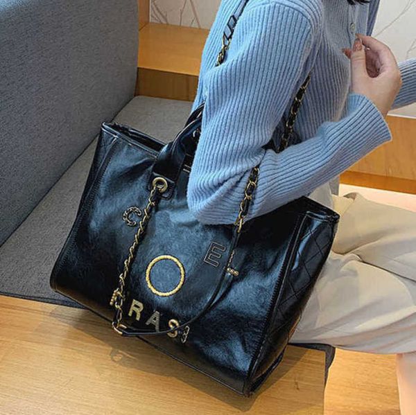 

women's fashion luxury hand bags beach bag brand ch metal badge classic totes handbags small mini pearl handbag female capacity large l