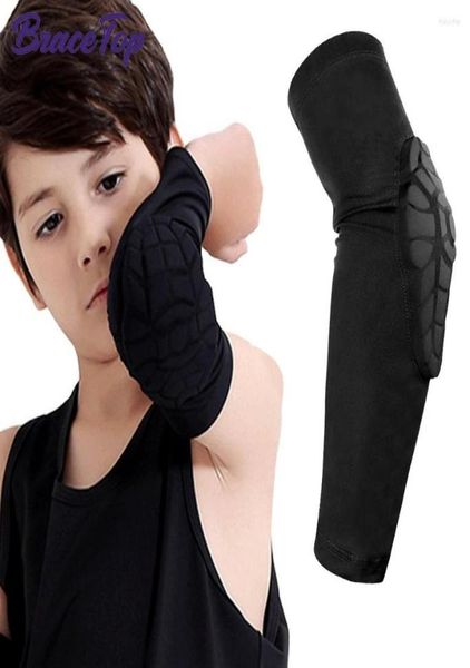 

knee pads brace1 pc kidsyouth elbow pad honeycomb compression sleeve guard sports protective gear for basketball baseball vol3483693, Black;gray