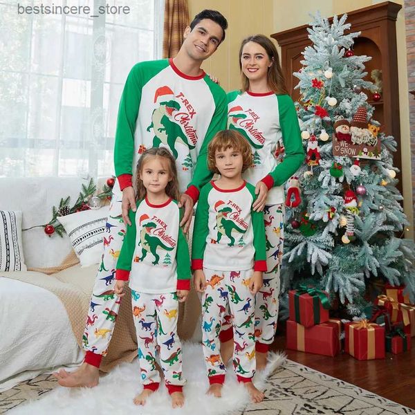 

christmas pajamas family christmas parent-child outfit christmas little dinosaur suit home clothes christmas clothing 0-12y l230522, Blue