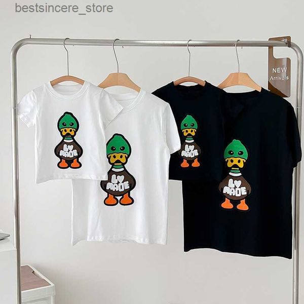

mama and baby matching t shirts for family mom dad and son daughter clothes parent-child outfit for a family of four 2022 summer l230522, Blue