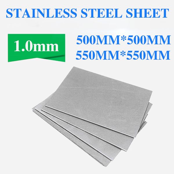 

sus304 stainless steel square sheet 500*500mm(19.685") 550*550mm(21.654") thick 1mm for buildings tools