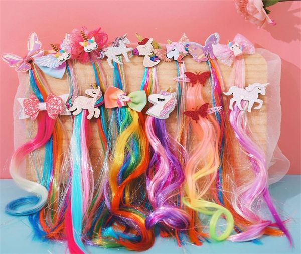 

cosplay wig unicorn hair band fashion butterfly hairs ornament princess children ribbons colored headband accessories 3 36hs k22133502, Slivery;white