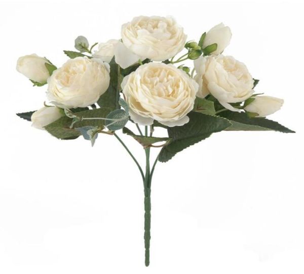 

whole artificial flower silk plastic roses bouquet with favourable 9 flower heads rose silk flower5934191