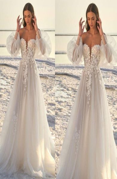 

strapless wedding dresses long sleeve lace country boho wedding gowns plus size wedding dresses bridal gowns robe de mariee9999894, White