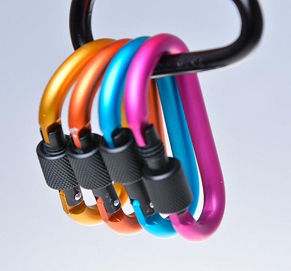 

camping equipment outdoor sports d ring snap carabiner hook camp keychain aluminium locking carabiners clip hook carabiner buckle8303454