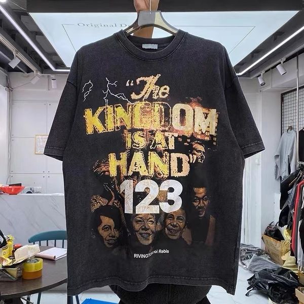 

men's t shirts colossal short sleeved t shirt washed in portrait print water 230630, White;black