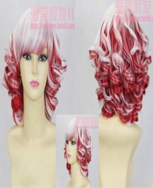 

cos wig new harajuku blending red and white palace volume hair5533363, Black