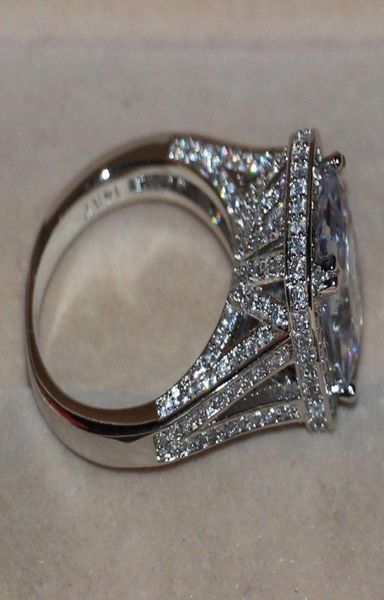 

size 511 luxury jewelry 8ct big stone white sapphire 14kt white gold filled gf simulated diamond wedding engagement band ring lov3019196, Slivery;golden