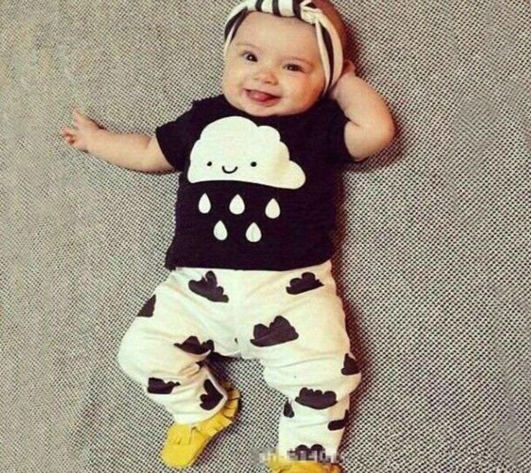 

whole new children suits kid clothing set suit baby clouds rain suits clothespants baby girls boys clothing 2pcs set4523504, White
