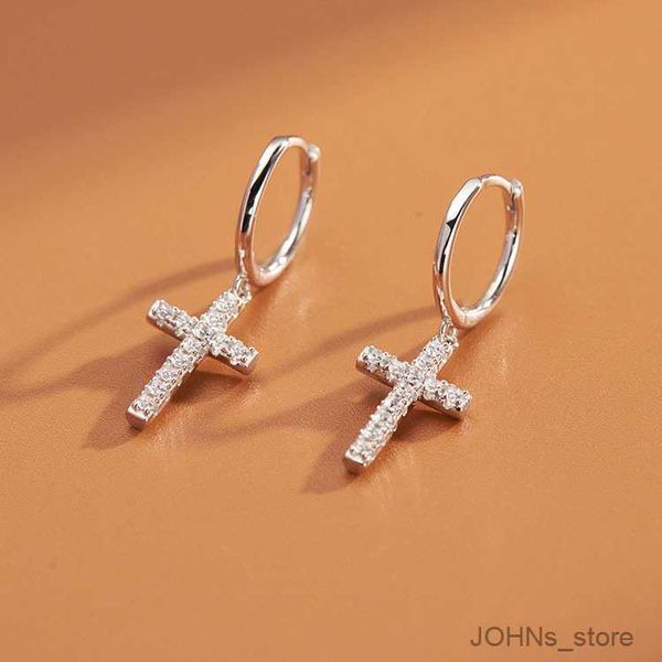 

stud new arrival 925 sterling silver earrings zircon cross drop earrings for women birthday gift earings fashion jewelry r230630, Golden;silver