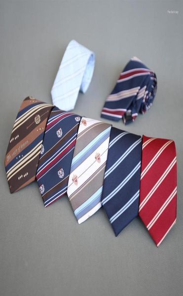 

bow ties fashion casual jk for men women 7cm student uniforms necktie striped tie with gift box fred227995703, Black;gray