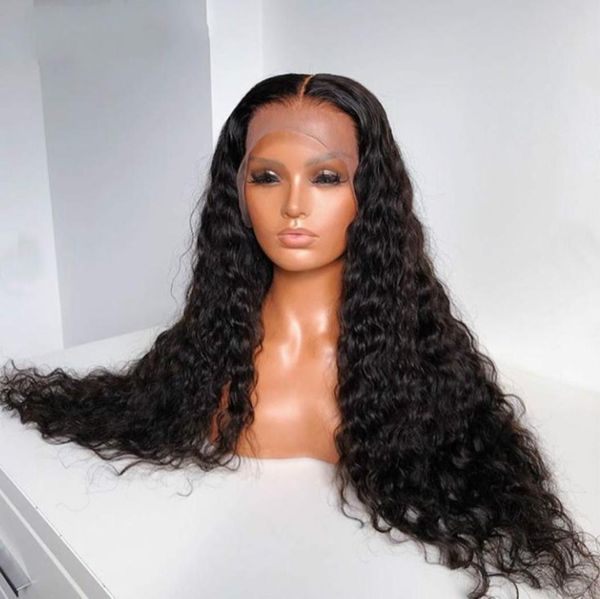 

loose curl 250 density 13x6 lace front human hair wigs 360 lace frontal wig brazilian remy hair water wave 30 inch full you may7947549, Black;brown