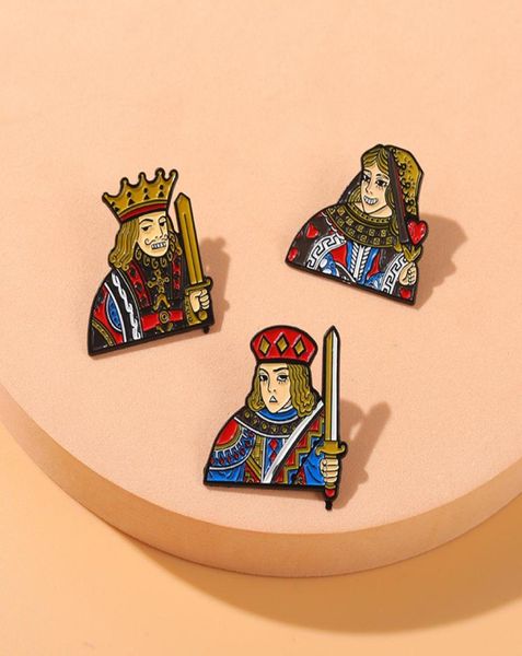 

poker pins brooches king queen denim coat backpack lapel pin badge heart jewelry gift2433263, Blue