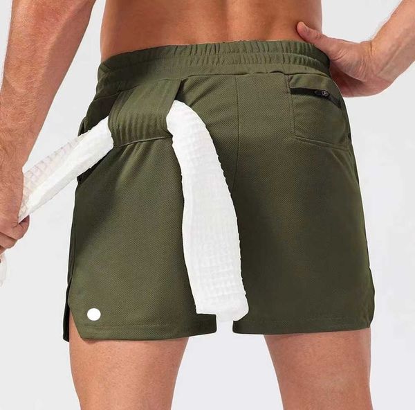 

shorts men yoga camos breathable gym pants with towel buckle loose casual running lulu lemon lululemens discount all kinds of fashion, White;black