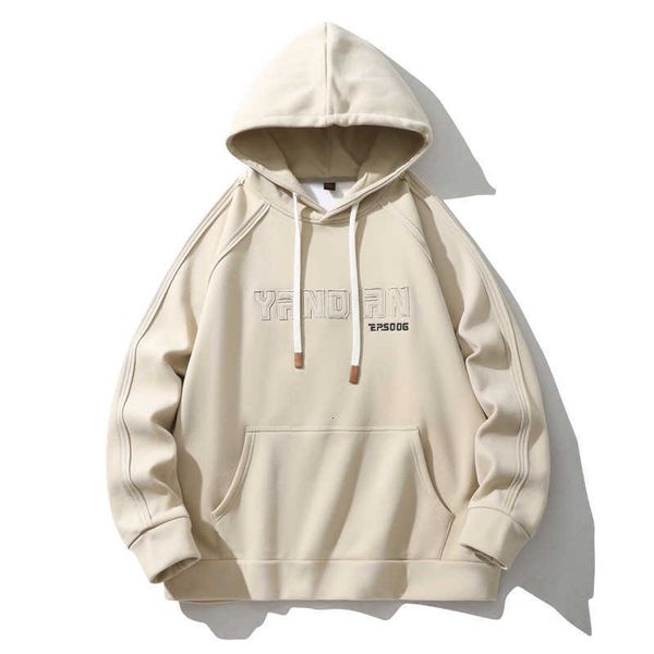 

men's sweater 2023 spring new couple cotton hooded american korean long sleeve solid coat, Black