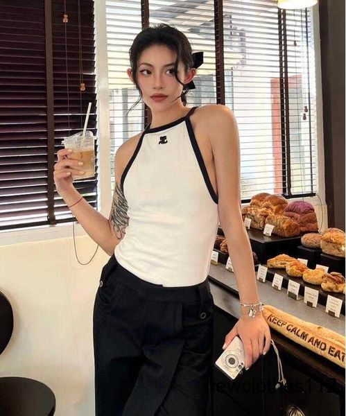 

courreges women's tanks camis candy color sleeveless tank vest452, White