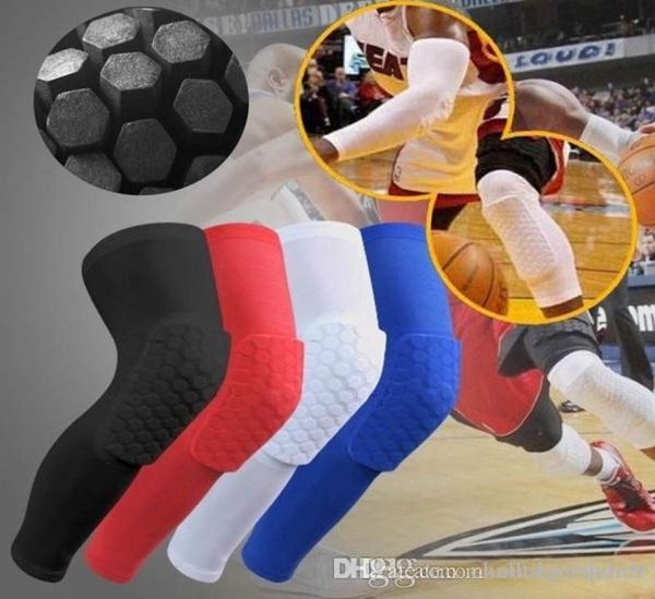 

honeycomb knee pad crashproof antislip basketball leg long sleeve protector gear professional sports protector kneecap wrist and b5546067, Black;gray