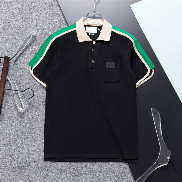 

new large t-shirt fashion brand polo shirt men's summer men's short sleeve business asian siz, White;black
