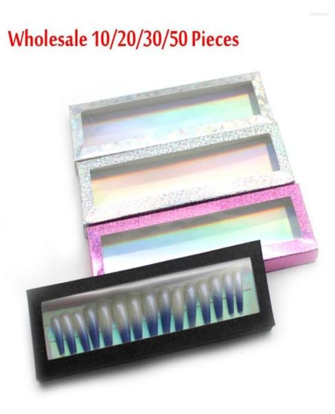 

false nails nail tips box case empty with card whole in bulk 10203050 pieces paper boxes packaging press on small business2774782, Red;gold