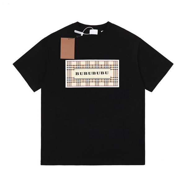 

tshirt shirts mens luxury designer burberies cotton crewneck plaid pattern t burbreries letter print comfortable and breathable summer tee w, White;black