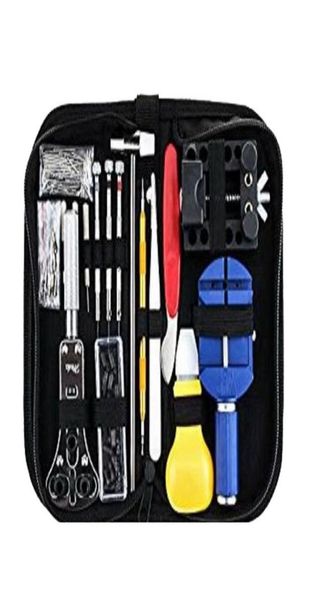 

147 pcs watch repair kits tool kit case opener link spring bar remover metal watchmaker tools for adjustment set band9688117