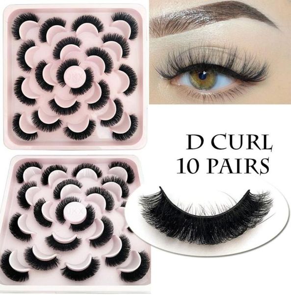 

false eyelashes 510 pairs 6d faux mink russian strip lashes d curl lash extension mega lift fluffy 15mm natural soft reusablefals2068479