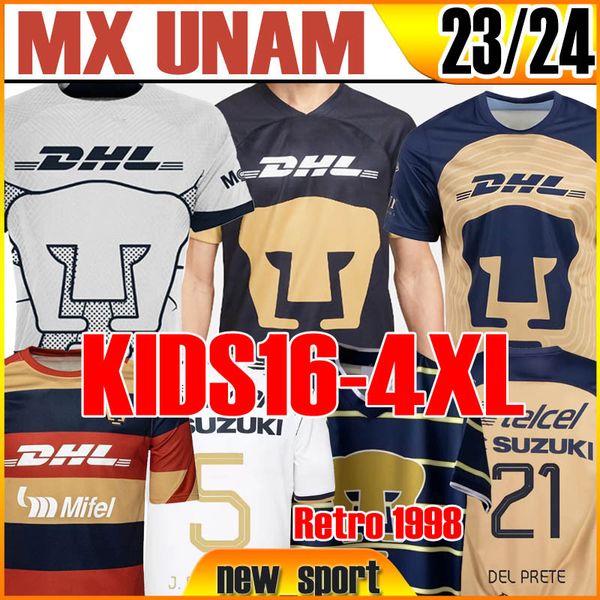 

23 24 mx club unam cougar soccer jerseys away new sport 2023 g.gonzalez malcorra mora iturbe rodriguez liga mx kit add socks full sets footb, Black;yellow