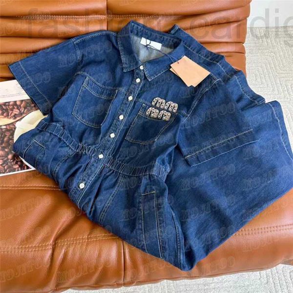 

plus size dresses designer rhinestone letter women denim fashion short sleeve skirts girl lady casual loose dress 96mh, Black