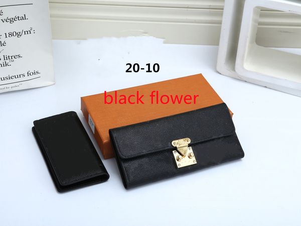 

new fashion flowers designer wallets luxurys mens womens leather clutch bags classic letters coin purse with original box checked card holde, Red;black