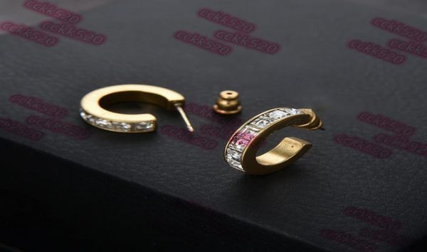 

punk gold earrings studs titanium sport accessories women luxury circle earring brand letters eardrop jewelry1684604