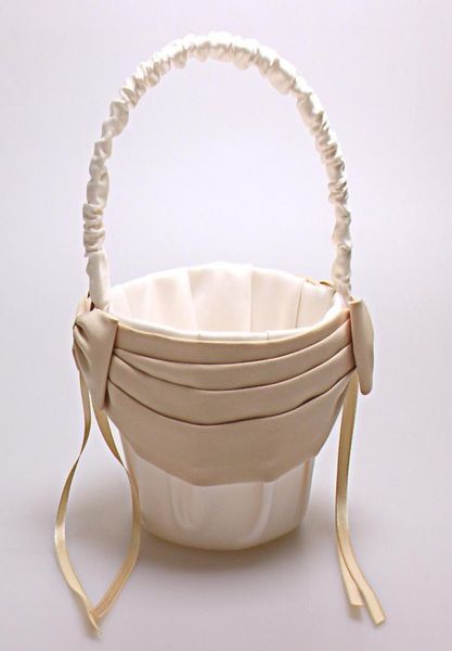 

flower girl baskets for weddings 2019 beige champagne satin flower basket sets 145cm225cm fast 1403875