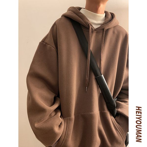 

men's hoodies sweatshirts 6 colors spring autumn hoodie men harajuku fashion casual oversized couples loose hooded sweatshirt streetwea, Black