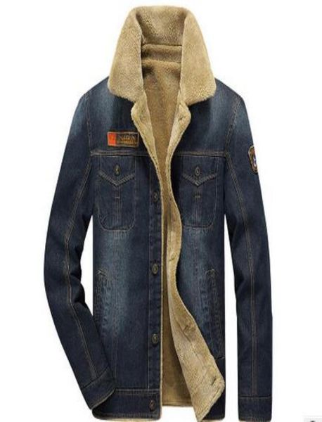 

m6xl men jacket and coats brand clothing denim jacket fashion mens jeans jacket thick warm winter outwear male cowboy yf0552627404, Blue;black