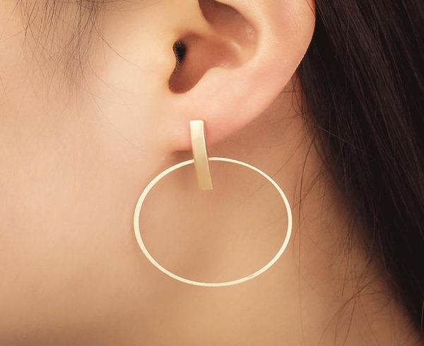 

silvergold color hollow hiphop rock simple beautifully earring for women luxury jewelry accessories round circle drop earring3195368, Golden;silver