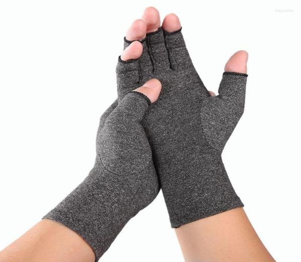 

bow ties women men arthritis compression gloves fingerless joint pain relief rheumatoid osteoarthritis hand wrist support therapy 3167915, Black;gray