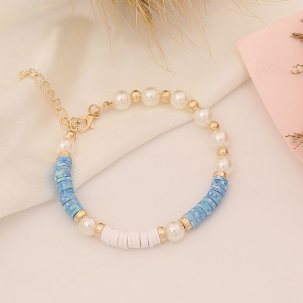 

new fashion colorful polymer clay heishi beads bracelet summer beach bracelets jewelry for gift, Black