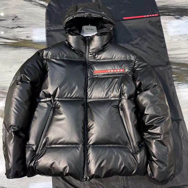 

mens down jackets stylist coat parka classic puffer detachable sleeves jacket hooded thick down coats womens feather windproof outerwear rem, Black
