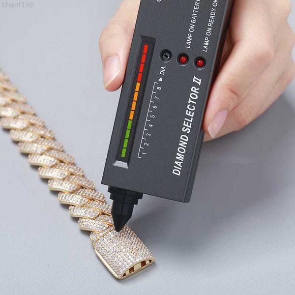 

luxury gold filled 925 sterling silver iced out micro pave 3 rows vvs moissanite cuban link chain necklace