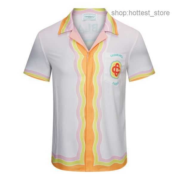 

casablanca shirt men designer shirts casa blanca fit casual popular polo men's clothing uality dress us size -3xl 129, White;black