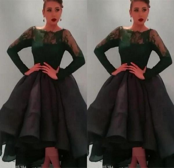 

2015 selling sheer neck long sleeve prom dresses tealength ruched organza puffy ball gown prom dresses stylish lace evening 5686484, Black