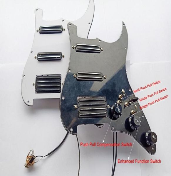 

rare multifunction guitar pickups pickguard black and white tortoise shell ssh dual pickup 20 tone switches super wiring harness9669388