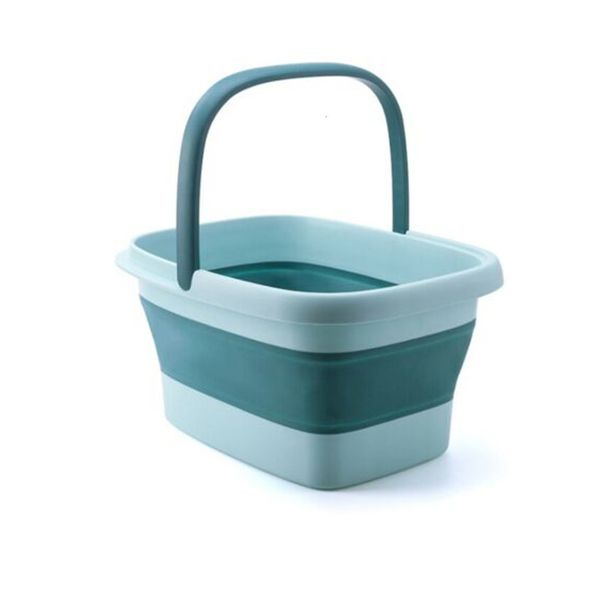 

foot care bath basin foldable massage tub large capacity portable dorm spa travel camping soak bucket with handle dark blue 230629