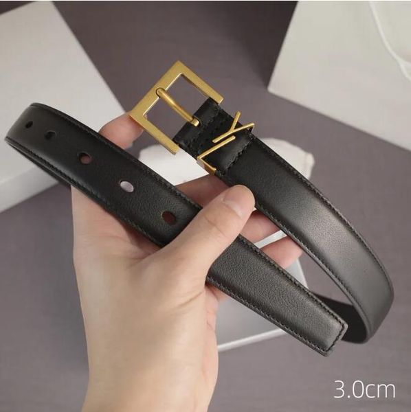 

belt for women genuine leather 3cm width men designer belts s buckle cnosme womens waistband cintura ceintures, Black;brown