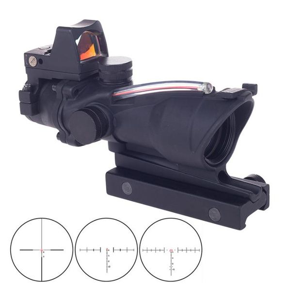 

acog 4x32 optic scope riflescope chevron reticle fiber green red illuminated optic sight with rmr mini red dot sight2204366